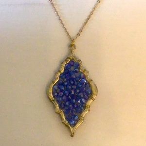 - Wire wrapped blue stone necklace- never worn